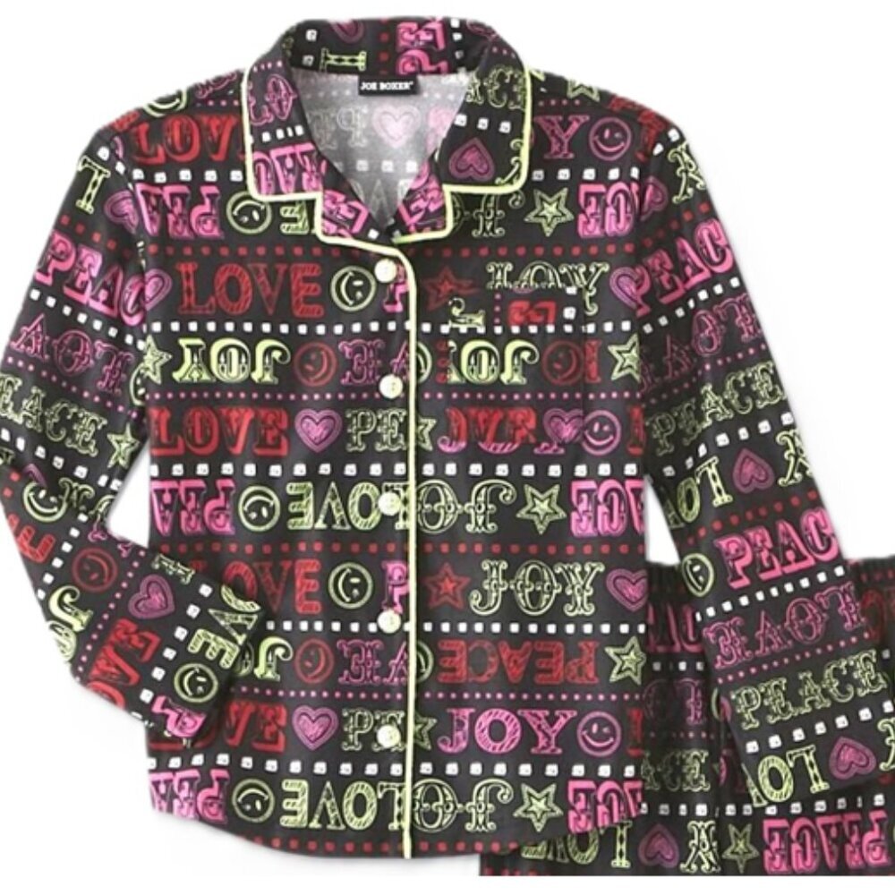 JOE BOXER Pajama Pant Set 2-PC Sleepwear LOVE COAT PJ JB Sleep 4/5 (XS) VTG - Picture 7 of 7